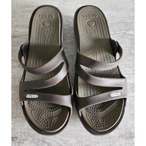 Women's Crocs Patricia Sandal Brown Size 8 Slip On Slides